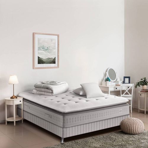 Ens Extension 160x200 Matelas H29 Ressort Ensachés, Ferme, Sommier,couette,2 Oreillers