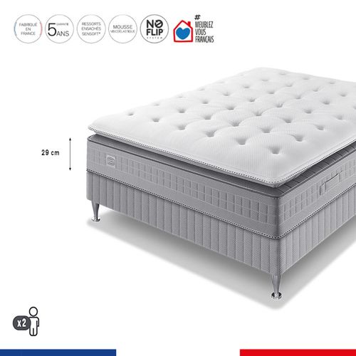 Ens Extension 160x200 Matelas H29 Ressort Ensachés, Ferme, Sommier,couette,2 Oreillers