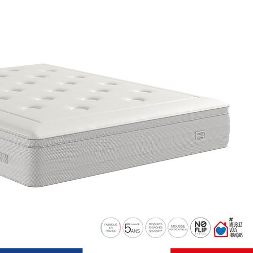 Matelas Ressort ensachés 140x190cm REFLEXION Ferme, H33 + couette 240x220