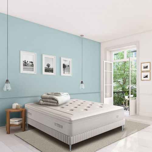 Matelas Ressort ensachés 140x200cm REFLEXION Ferme, H33 + couette 240x220