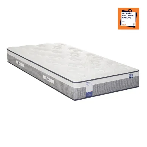 Matelas hybride 120x190 cm SIMMONS Influence ép.26 cm vue 3/4