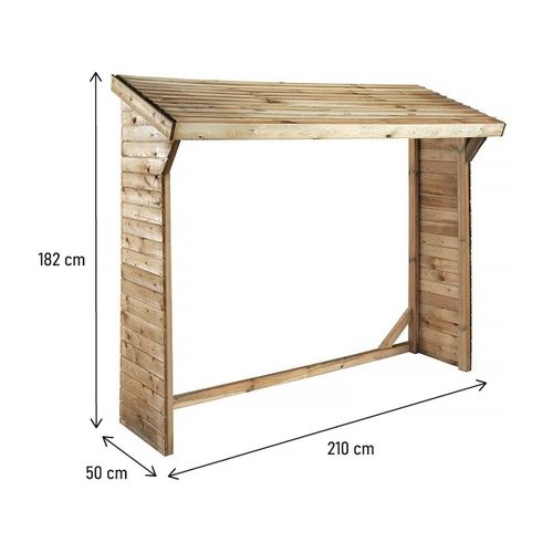 Abri Bûches - 1.05 M² - 2.10 X 0.50 X 1.8 M- 2 Stères