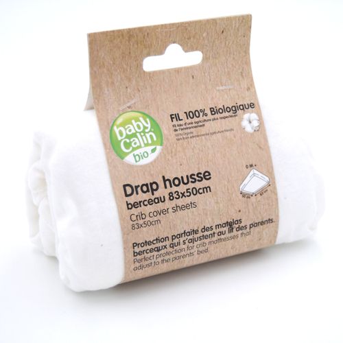 Drap Housse Berceau 83x50 Cm Bio - Blanc
