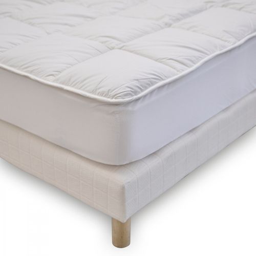 Surmatelas 140x190 Cm Sensation Duvet Confort Moelleux Enveloppe 100% Coton