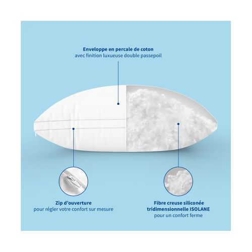 Oreiller Souple 60x60cm Sensation Duvet Gonflant