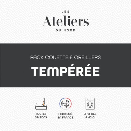 Pack Couette 240x260cm + 2 Oreillers Tempéré