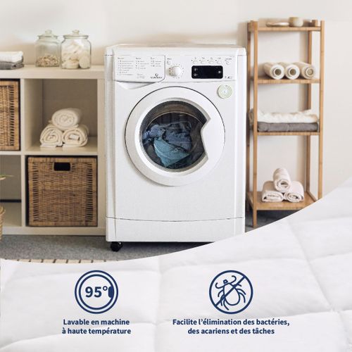 Surmatelas 160x200 Cm Confort Moelleux Et Respirant Lavable à 95°c