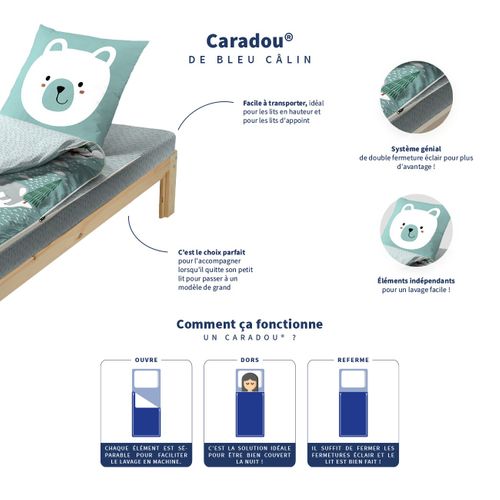 Rechange Caradou® Parure De Lit Enfant 90x190cm Sans Couette Imprimé Igloo