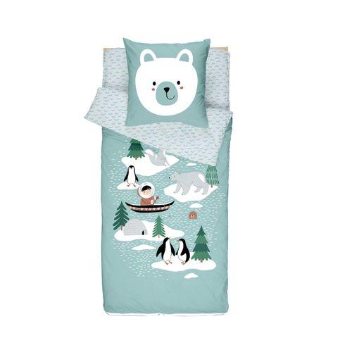 Rechange Caradou® Parure De Lit Enfant 90x190cm Sans Couette Imprimé Igloo