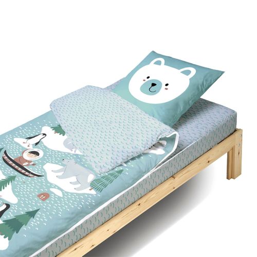 Rechange Caradou® Parure De Lit Enfant 90x190cm Sans Couette Imprimé Igloo