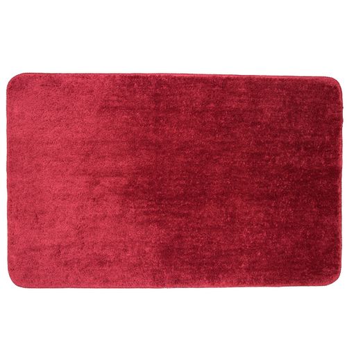 Tapis De Bain Uni 50x80 En Polyester Bordeau 50x80cm