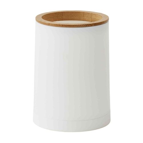 Set Salle De Bain Uni 3 Pièces En Bambou Blanc