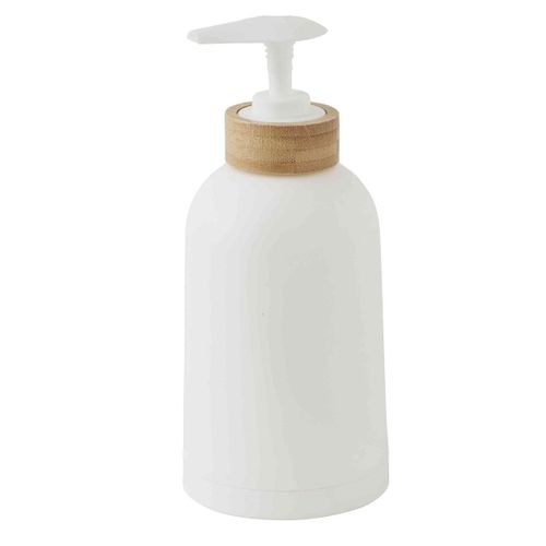 Set Salle De Bain Uni 4 Pièces Bambou Blanc