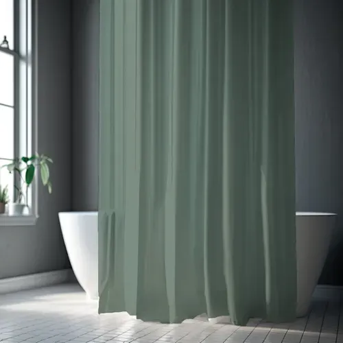 Rideau De Douche Uni En Polyester Essentiel