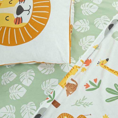 Parure De Lit Enfant Lion Jungle Réversible 140x200cm