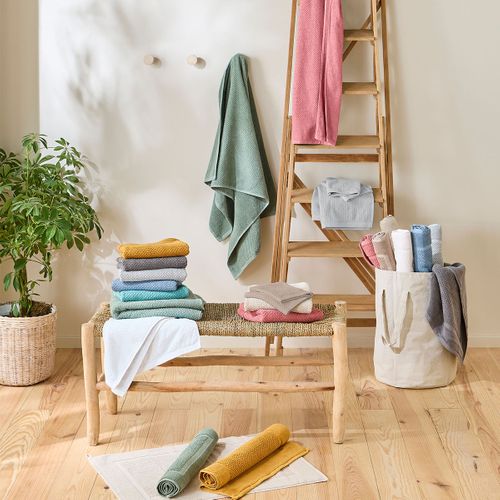 Lot 2 Serviettes De Toilette 50x90 Coton éponge Beige