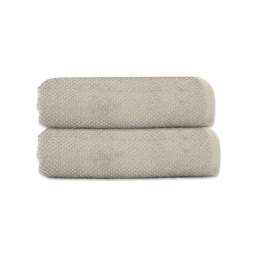 Lot 2 Serviettes De Toilette 50x90 Coton éponge Beige
