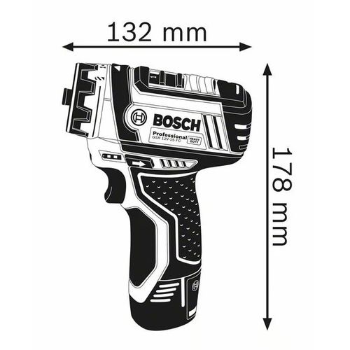 Perceuse-visseuse 12v Gsr 12v-15 Fc + 2 Batteries 2ah + Chargeur Rapide + Coffret L-boxx - Bosch - 0