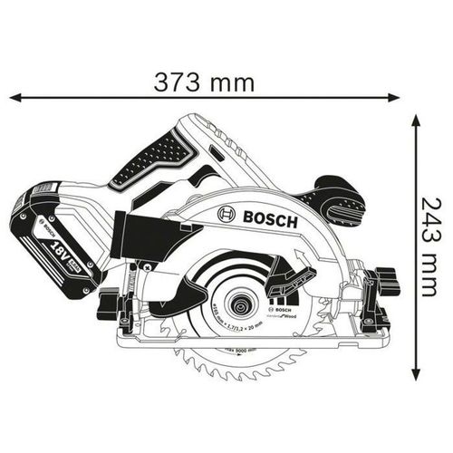 Scie Circulaire Bosch GKS 18V-57 G Professional avec 2 Batteries 4Ah et Chargeur Rapide