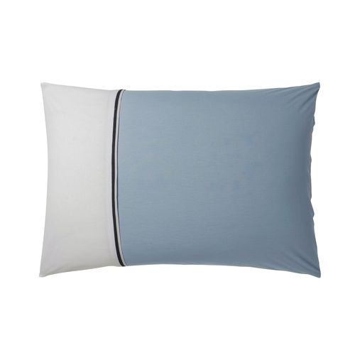 Taie D'oreiller En Coton Turquoise Et Blanc 50 X 70