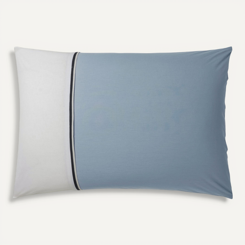 Taie D'oreiller En Coton Turquoise Et Blanc 50 X 70