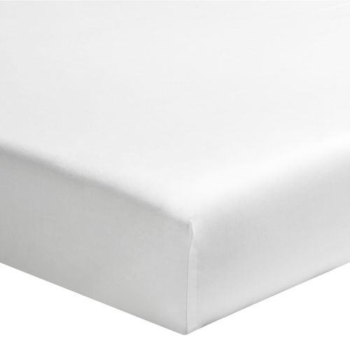 Drap Housse Uni En Coton Blanc 160x200