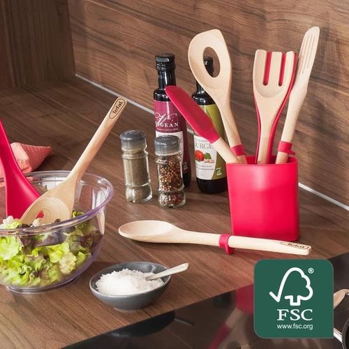 Tefal Ingenio Maryse En Bois De Hêtre Et Silicone Platinium 29,5 Cm K2304614