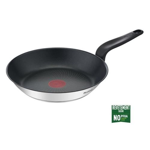 Poele Inox Avec Revetement Anti-adhésif 24 Cm Compatible Induction