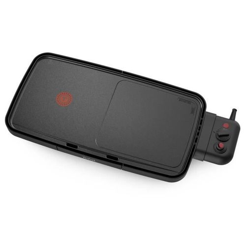 Plancha Électrique Booster, Chauffe Rapide, Deux Zones Cuisson, Thermostat, Large Surface - Cb642810