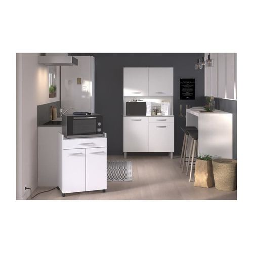 Desserte De Cuisine L 60cm - Blanc Mat - Oslo