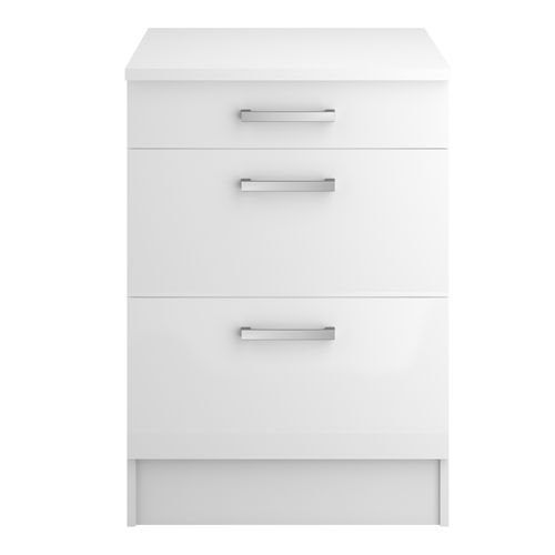 Bas 60 cm casserolier UNO blanc mat