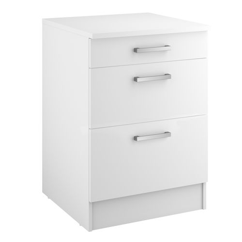 Bas 60 cm casserolier UNO blanc mat