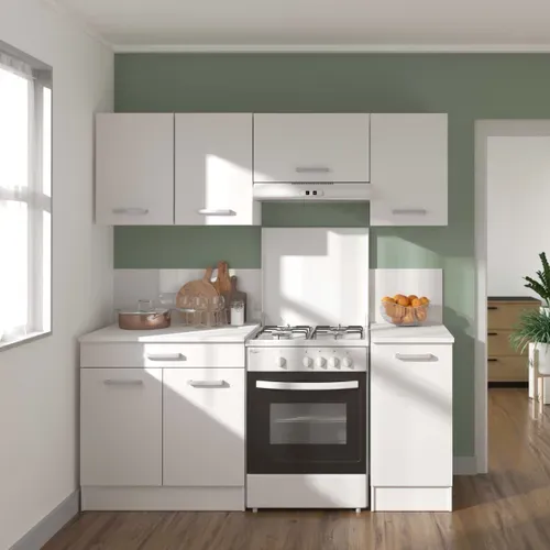 Bas 80 cm 2 portes 1 tiroir UNO blanc mat vue d'ambiance 1