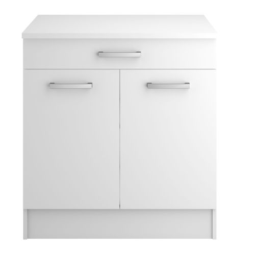 Bas 80 cm 2 portes 1 tiroir UNO blanc mat