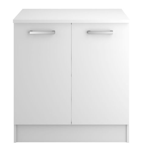 Bas 80 cm 2 portes UNO blanc mat
