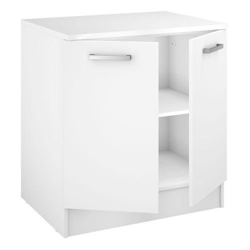 Bas 80 cm 2 portes UNO blanc mat