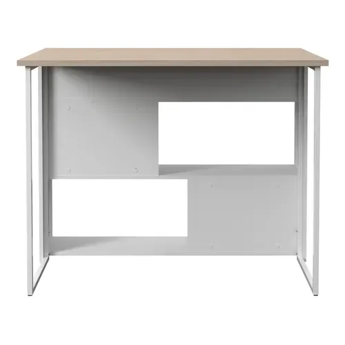 Ilot de cuisine TASTE imitation chêne et blanc vue de derrière