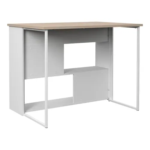 Ilot de cuisine TASTE imitation chêne et blanc