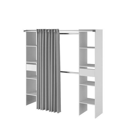 Kit dressing 2 colonnes BALT L, 180 cm blanc vue de profil