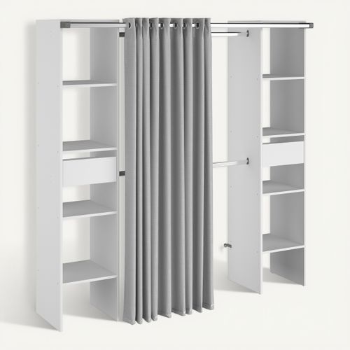 Kit dressing 2 colonnes BALT L, 180 cm blanc vue 3/4