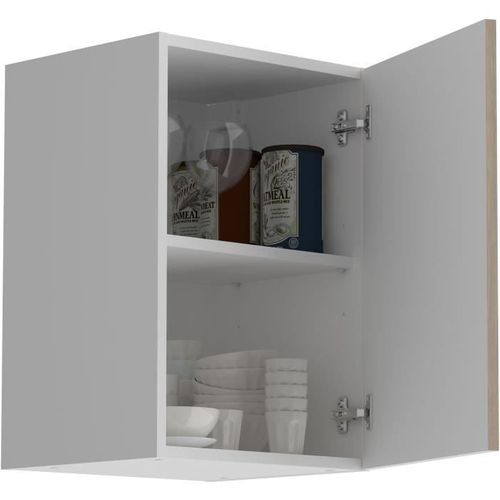 Meuble Haut 1 Porte - Décor Chêne Jackson - L 40 X P 36 X H 58 Cm - Oslo