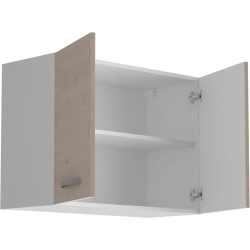 Oslo Meuble Haut 2 Portes - Décor Chêne Jackson - L 80 X P 36 X H 58 Cm