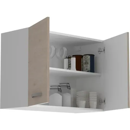 Oslo Meuble Haut 2 Portes - Décor Chêne Jackson - L 80 X P 36 X H 58 Cm