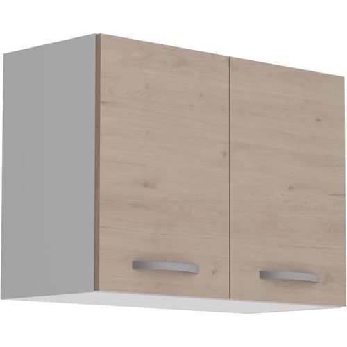 Oslo Meuble Haut 2 Portes - Décor Chêne Jackson - L 80 X P 36 X H 58 Cm