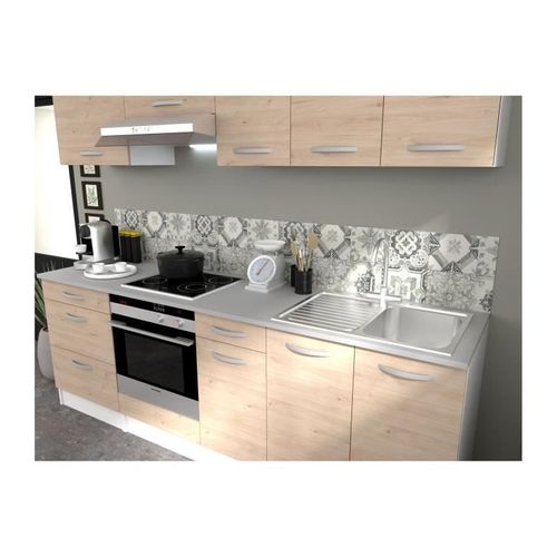 Oslo Meuble Haut 2 Portes - Décor Chêne Jackson - L 80 X P 36 X H 58 Cm