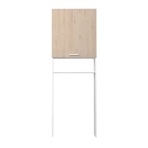 Entourage de WC WOODY imitation chêne et blanc vue de face