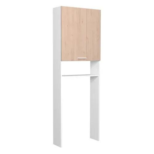 Entourage de WC WOODY imitation chêne et blanc vue 3/4