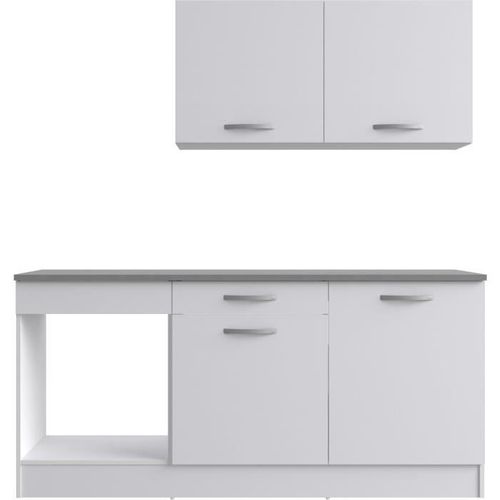Cuisine Complète - L 180 Cm - Blanc Mat - Plan De Travail Inclus - Oslo