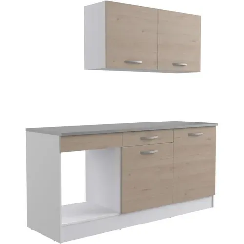 Cuisine Complète - L 180 Cm - Chêne - Plan De Travail Inclus - Oslo