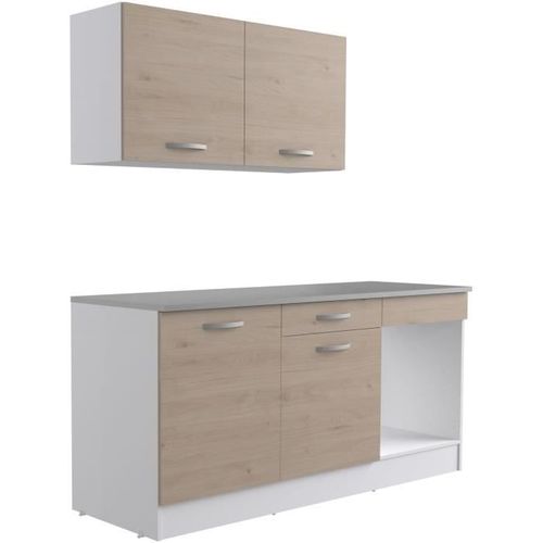 Cuisine Complète - L 180 Cm - Chêne - Plan De Travail Inclus - Oslo